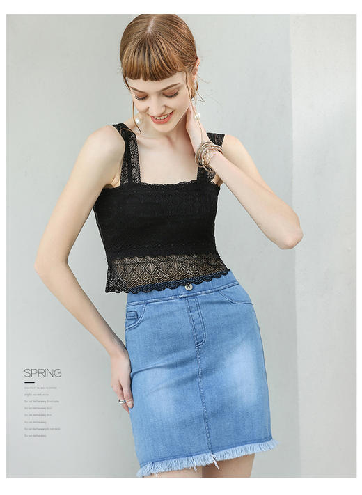 韩版菱形蕾丝抹胸裹胸 打底防走光抹胸短款吊带背心 商品图2