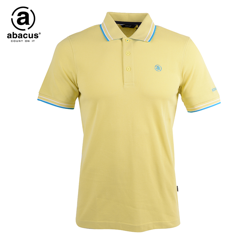 abacus高尔夫男士短袖男t恤男士夏装短袖立领polo衫透气高尔夫衣服浅