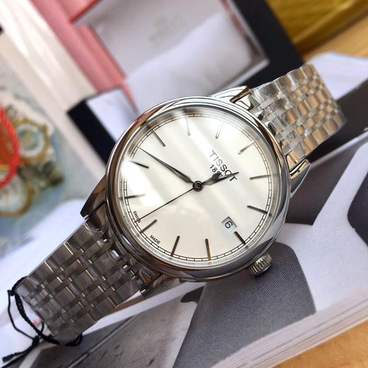 天梭t085石英情侣钢带对表