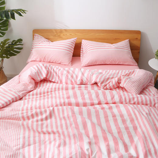 老米优品 / 无印工厂直供 水洗棉渐变条纹VS渐变格纹，百昏百水洗棉四件套床品！ 商品图14