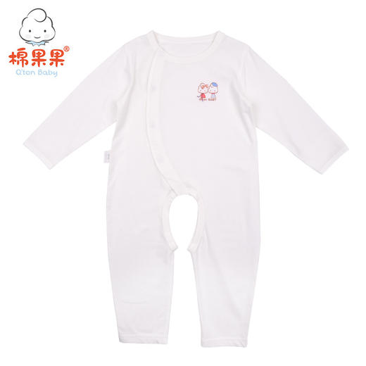 棉果果夏季男童女童内衣偏襟开裆连体衣M201721419226 商品图1