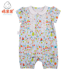 棉果果夏季女童 碎花对开连体衣连身衣哈衣M222722219263