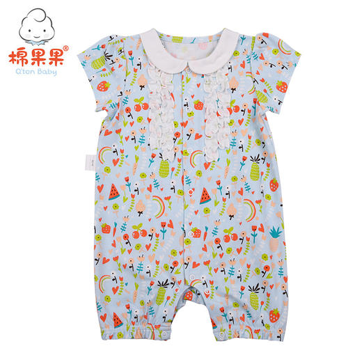 棉果果夏季女童 碎花对开连体衣连身衣哈衣M222722219263 商品图0