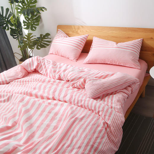 老米优品 / 无印工厂直供 水洗棉渐变条纹VS渐变格纹，百昏百水洗棉四件套床品！ 商品图13