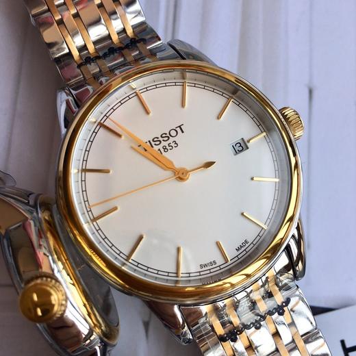 天梭t085石英情侣钢带对表