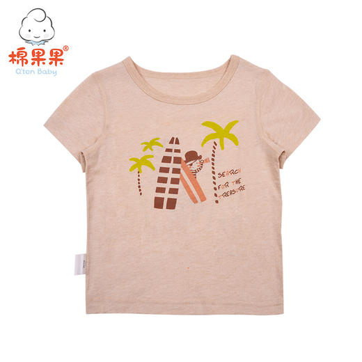 棉果果夏季新疆彩棉纯棉男童女童卡通套头短袖T恤M201140119213 商品图0