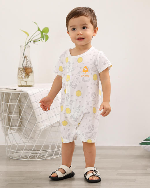 棉果果夏季男童满印偏襟连体连身衣哈衣M212720219288 商品图2