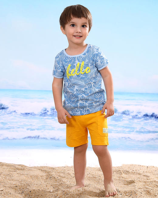 棉果果夏季男童纯棉中裤短裤M212203219303 商品图1