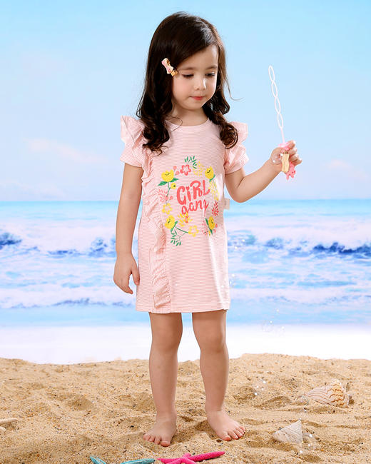棉果果夏季女童花边短袖连衣裙M222701219259 商品图2