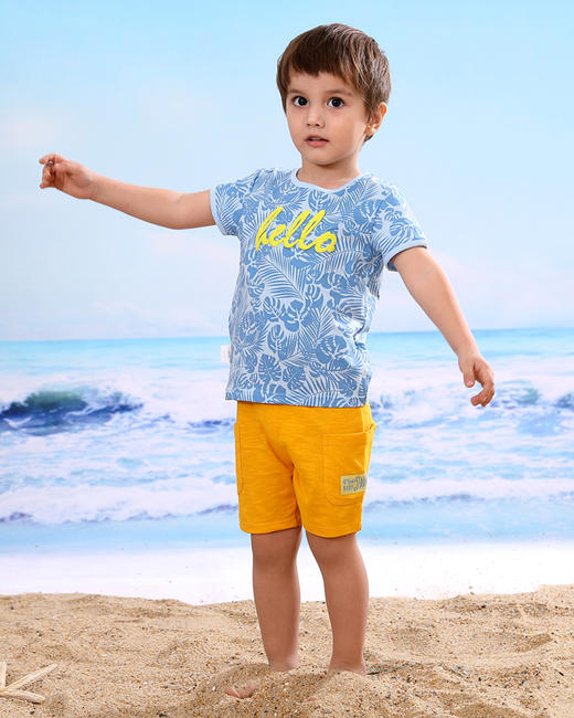 棉果果夏季男童纯棉中裤短裤M212203219303 商品图3