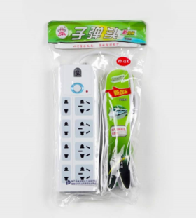 【百汇到家】子弹头2.8米8位总控TS-402插排