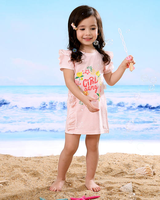 棉果果夏季女童花边短袖连衣裙M222701219259 商品图3