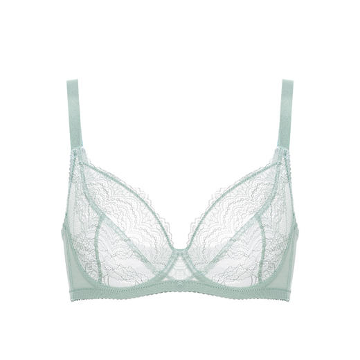 奶糖派单层大胸显小轻薄透气性感蕾丝内衣夏新品速干便携情絮2 商品图1