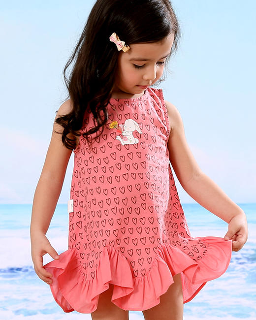 棉果果夏季女童无袖飞摆连衣裙M222702219325 商品图1
