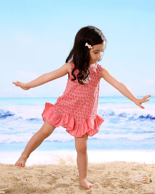 棉果果夏季女童无袖飞摆连衣裙M222702219325 商品图3