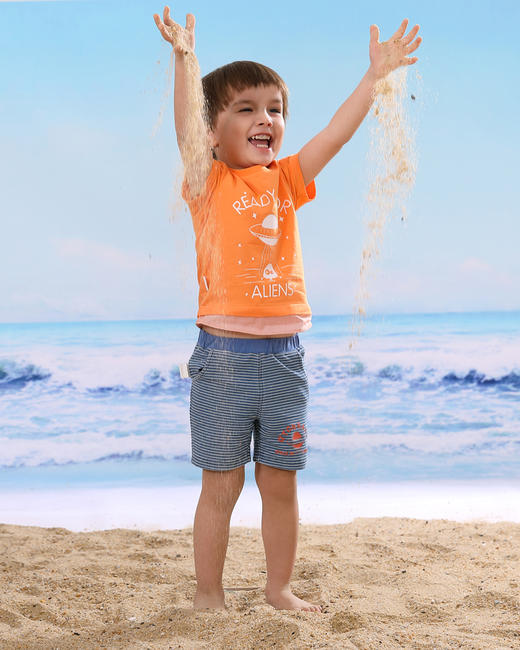 棉果果夏季男童宇航怪兽套头T恤M212140219276 商品图1