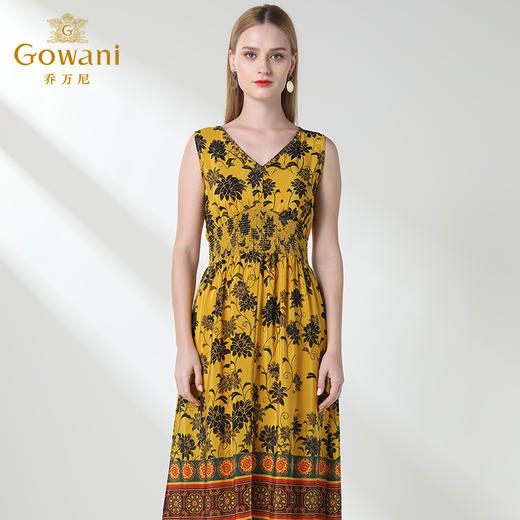 乔万尼夏印花度假沙滩裙真丝桑蚕丝连衣裙两件套装女长款EN2G600 商品图2