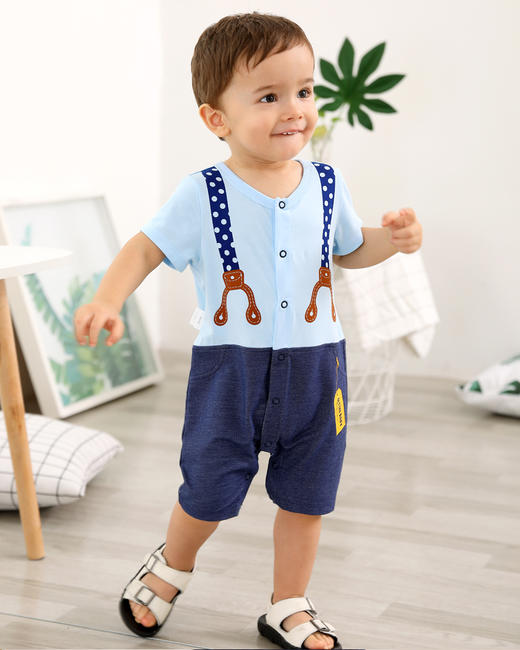 棉果果夏季男童婴童假两件连体衣M212722219301 商品图3