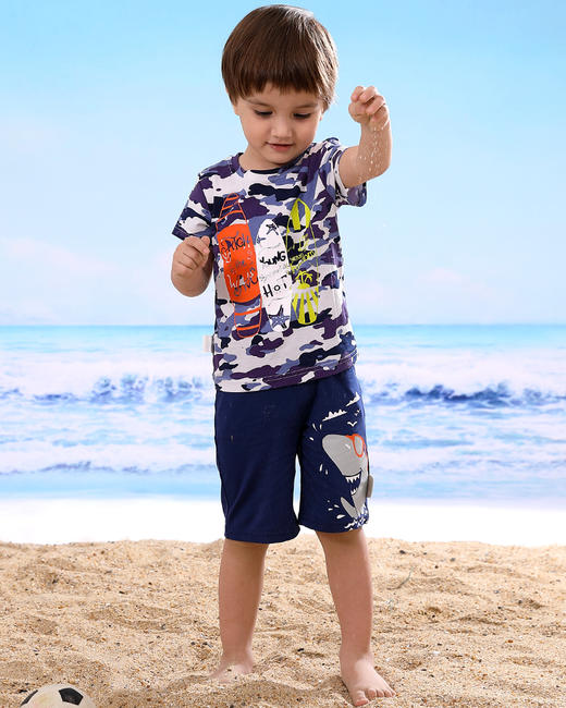 棉果果夏季男童氨棉汗布套头T恤M212140219292 商品图1