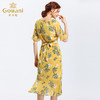 乔万尼夏天流行法式修身气质女真丝桑蚕丝印花连衣裙中长EN2E507 商品缩略图2