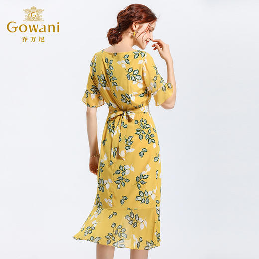 乔万尼夏天流行法式修身气质女真丝桑蚕丝印花连衣裙中长EN2E507 商品图2