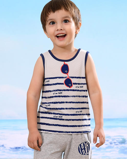 棉果果夏季男童拼接七分裤M212201219307 商品图2