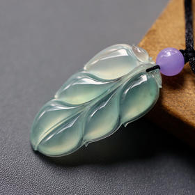 高冰种淡晴水翡翠叶子