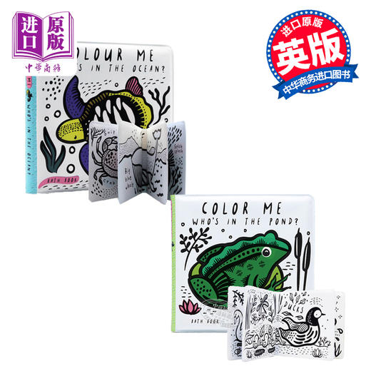 【中商原版】遇水变色洗澡书2册 英文原版 Bath book Who’s in the Ocean?/Who’s in the Pond? 玩具书 2-6岁 商品图0