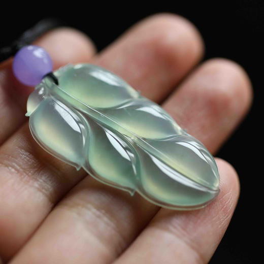 高冰种淡晴水翡翠叶子 商品图6