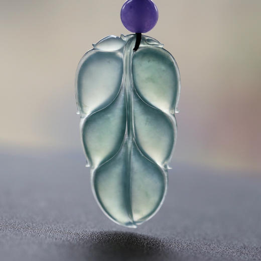 高冰种淡晴水翡翠叶子 商品图8