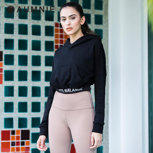 特高露脐连帽上衣 High Cropped Logo Hoodie 秋冬运动休闲罩衫 商品图3