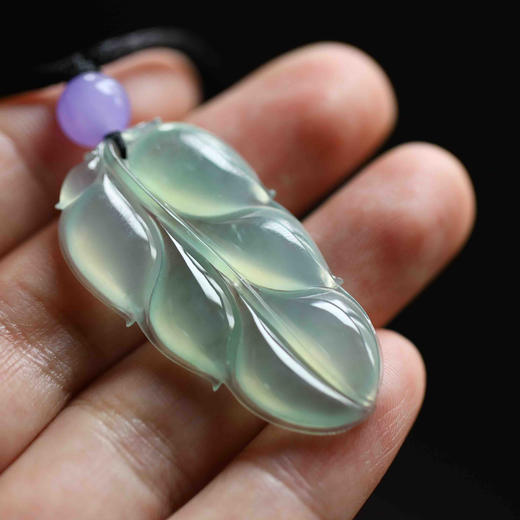 高冰种淡晴水翡翠叶子 商品图5