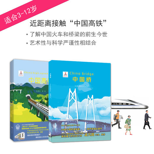 中国高铁+中国桥 全2册精装大开本 3-6-9-12岁儿童科普认知绘本 商品图0
