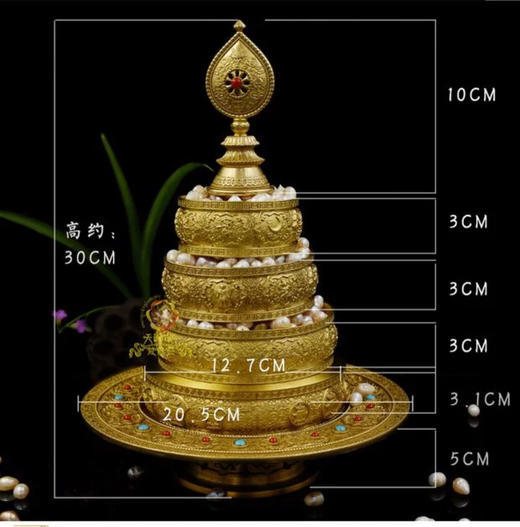 包邮西藏佛具多款精工纯铜八吉祥雕花供佛八吉祥修供曼扎盘曼达盘 三十七堆曼扎盘大中小多种款式 商品图6