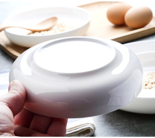 美善品TM6料理机TM5专用蒸蛋盘盆加盖耐高温纯白陶瓷圆盘7寸碗 商品图4