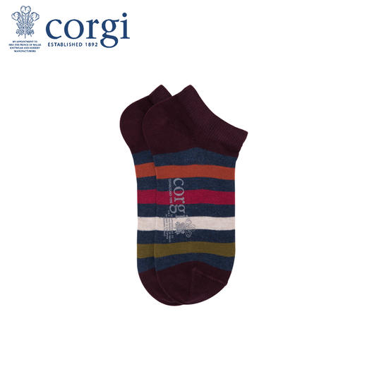 英国CORGI·夏季新款女士轻棉时尚条纹袜浅口短袜休闲运动船袜 商品图1