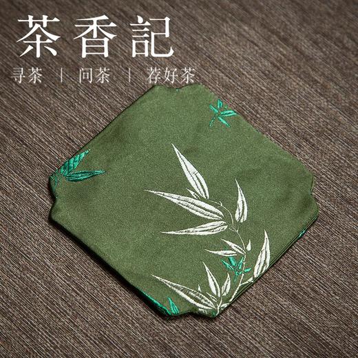 茶香记 中式复古布艺织锦杯垫 织锦 手工裁缝 传统元素  茶道零配 防滑杯托 商品图0