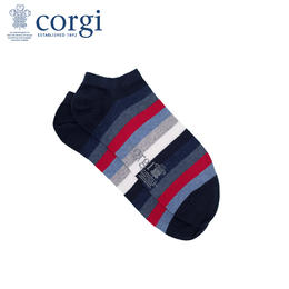 CORGI柯基英国进口男女同款船袜薄款多色条纹休闲亲肤精梳棉手工短袜
