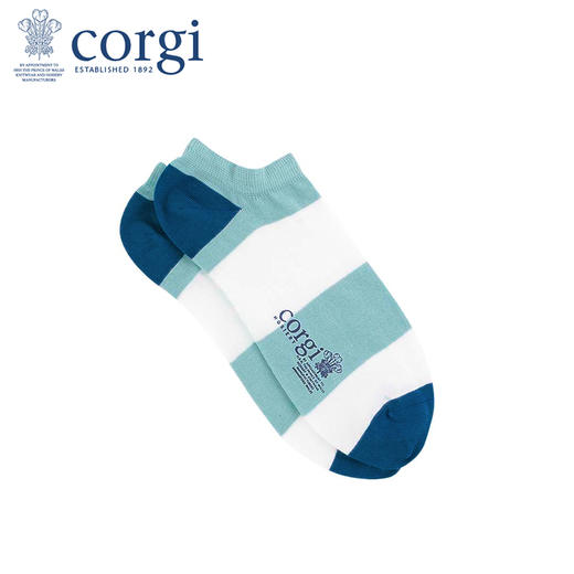 英国CORGI·夏季新品男女同款轻棉船袜薄款透气条纹袜浅口袜时尚短袜 商品图0