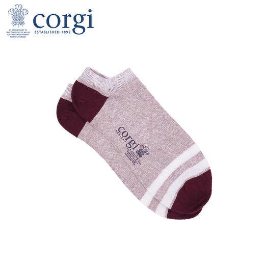 英国CORGI·夏季新款男女款轻薄棉短袜浅口休闲运动时尚透气条纹船袜 商品图0