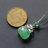 冰种阳绿翡翠吊坠两面戴18k白金镶嵌 商品缩略图2
