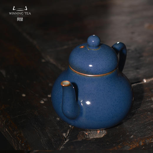 问鼎汝瓷黛蓝系列经典款梨韵壶（缺货） 商品图1