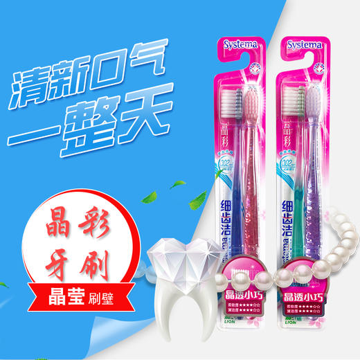 狮王细齿洁晶彩牙刷2支装 小头牙刷超软毛超细毛 护齿护龈 商品图4