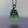 冰种阳绿翡翠吊坠两面戴18k白金镶嵌 商品缩略图9