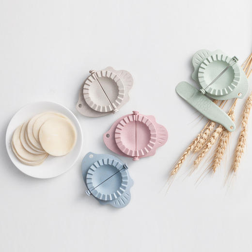 【健康加厚麦秸秆】饺子馅料勺套装可挂式厨房包饺子模具带包装 商品图3