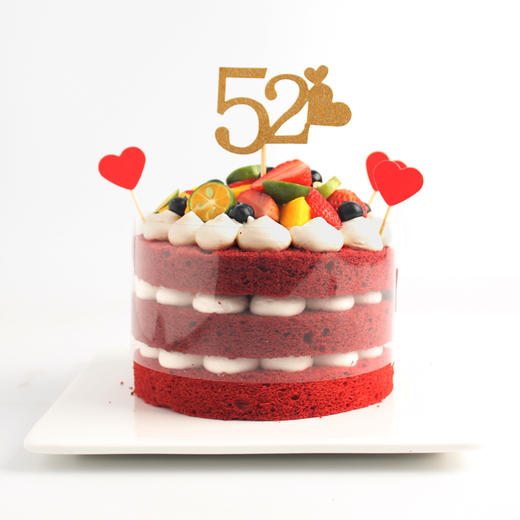 【七夕主题】红丝绒水果裸蛋糕 巧克力口红