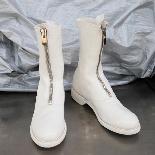 guidi310软马皮前拉链军靴白