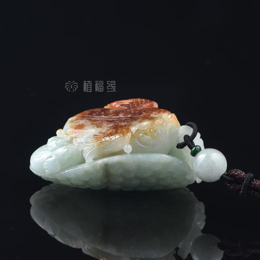 【五子登科】带皮白翡飘绿把玩件  BW301056 商品图1