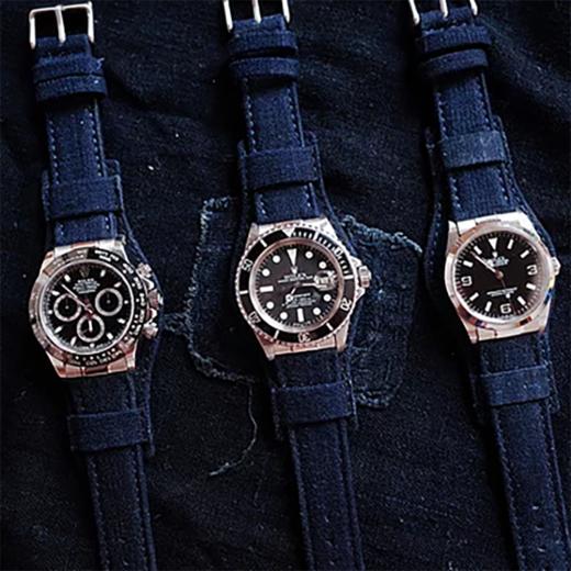 Simple Union Watch Strap Vintage Indigo Bund Strap Premium (Rolex)古布表带 商品图0