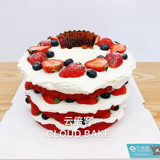 【红丝绒草莓裸蛋糕】 商品图4